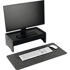 Schreibunterlage Durable Effect, mit Handyhalter, zusammenklappbar, B 700 x H 330 mm, PET-Filz, anthrazit