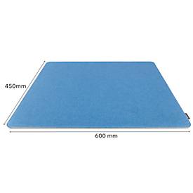 Schreibunterlage Sigel Eyestyle, B 600 x T 450 x H 7 mm, wasserabweisend, Textiloberfläche aus Recycling-PET, hellblau/dunkelgrau