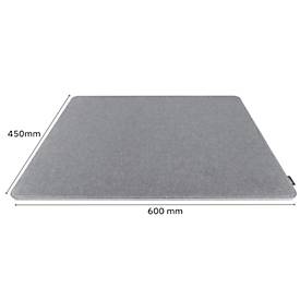 Schreibunterlage Sigel Eyestyle, B 600 x T 450 x H 7 mm, wasserabweisend, Textiloberfläche aus Recycling-PET, hellgrau/schwarz
