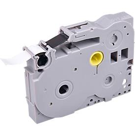 Schriftband kompatibel zu Brother Beschriftungsband TZe-231, selbstklebend, weiß/schwarz, Kunststoff laminiert, L 8 m x B 12 mm