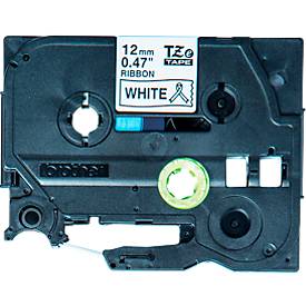 Schriftband TZe-R231 12 mm, weiß/schwarz