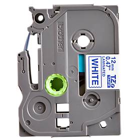 Schriftbandkassette Brother TZe-233, selbstklebend, L 8 m x B 12 mm, weiß/blau