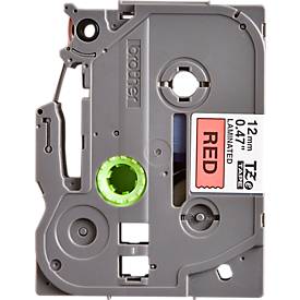 Schriftbandkassette Brother TZe-431, selbstklebend, L 8 m x B 12 mm, rot/schwarz