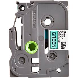 Schriftbandkassette Brother TZe-721, selbstklebend, L 8 m x B 9 mm, grün/schwarz
