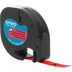 Schriftbandkassette für DYMO® Letra Tag, Kunststoff, 12 mm, rot
