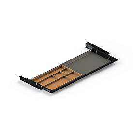 Schublade für elektrisch höhenverstellbaren Schreibtisch Elements, Metall mit Bambus-Inlay, B 759,6 x T 264,5 x H 36,5 m