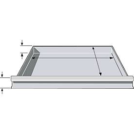 Schubladen, für Feldbreite 995 mm, H 100 mm, T 600 mm, hellsilber