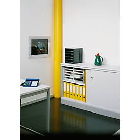 Schubladenbox, 5 Schübe, DIN A4, Polystyrol, lichtgrau