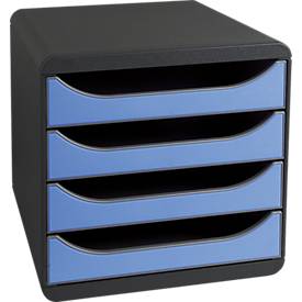 Schubladenbox Big Box Iderama Eisblau, 4 offene Schubladen, A4/A4+/24x32 cm, leise, Sicherheitsstopp