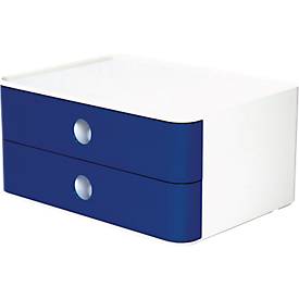 Schubladenbox HAN Allison Smart-Box, 2 Schübe mit Trennwänden, Kabelhalter, stapelbar, ABS-Kunststoff, royal-blau