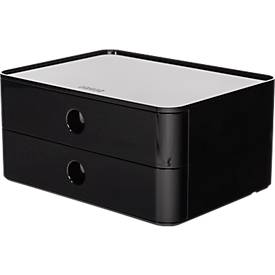 Schubladenbox HAN Allison Smart-Box, 2 Schübe mit Trennwänden, Kabelhalter, stapelbar, ABS-Kunststoff, schwarz