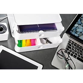 Schubladenbox HAN Allison Smart-Box, 2 Schübe mit Trennwänden, Kabelhalter, stapelbar, ABS-Kunststoff, weiß