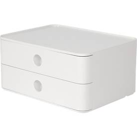 Schubladenbox HAN Allison Smart-Box, 2 Schübe mit Trennwänden, Kabelhalter, stapelbar, ABS-Kunststoff, weiß