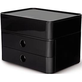 Schubladenbox HAN Allison Smart-Box Plus, 2 Schübe mit Trennwänden, Utensilienbox, stapelb., ABS-Kunststoff, schwarz