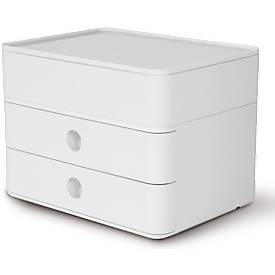 Schubladenbox HAN Allison Smart-Box Plus, 2 Schübe mit Trennwänden, Utensilienbox, stapelb., ABS-Kunststoff, weiß