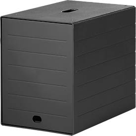 Schubladenbox Idealbox Plus, 7 Schübe, DIN C4, Kunststoff, schwarz