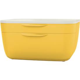 Schubladenbox Leitz® Cosy, lebensmittelecht, 2 Schübe, mit Gummifüßchen, B 251 x T 275 x H 143 mm, gelb