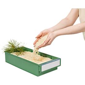 Schubladenbox TRESTON BiOX 3010, 1,3 l, temperatur- & chemiebeständig, Etikett & Schutzschild, B 90 x T 300 x H 82 mm, Biokunststoff, grün