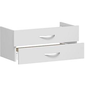 Schubladeneinsatz ALICANTE, 2 Schübe = 1 Set, B 800 x T 400 x H 384 mm, lichtgrau