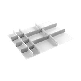 Schubladeneinsatz Treston, 3 Unterteiler & 10 Mittelplatten, B 900 mm, für Serie 90 mit H 150/250 mm