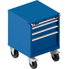Schubladenschrank mit Rollen WSK 18-27, 4 Schübe, 75 kg oder 200 kg, B 411 x T 572 x H 770 mm, div. Farben