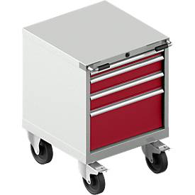 Schubladenschrank mit Rollen WSK 18-27, 4 Schübe, 75 kg oder 200 kg, B 411 x T 572 x H 770 mm, div. Farben