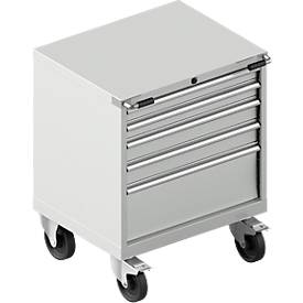 Schubladenschrank mit Rollen WSK 18-27, 4 Schübe, 75 kg oder 200 kg, B 411 x T 572 x H 770 mm, div. Farben