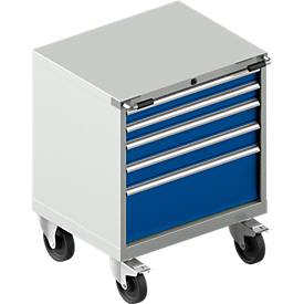 Schubladenschrank mit Rollen WSK 18-27, 4 Schübe, 75 kg oder 200 kg, B 411 x T 572 x H 770 mm, div. Farben