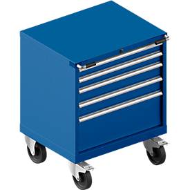 Schubladenschrank mit Rollen WSK 18-27, 4 Schübe, 75 kg oder 200 kg, B 411 x T 572 x H 770 mm, div. Farben