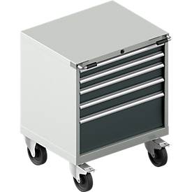 Schubladenschrank mit Rollen WSK 18-27, 4 Schübe, 75 kg oder 200 kg, B 411 x T 572 x H 770 mm, div. Farben