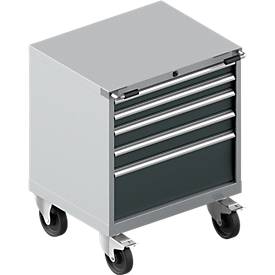 Schubladenschrank mit Rollen WSK 18-27, 4 Schübe, 75 kg oder 200 kg, B 411 x T 572 x H 770 mm, div. Farben