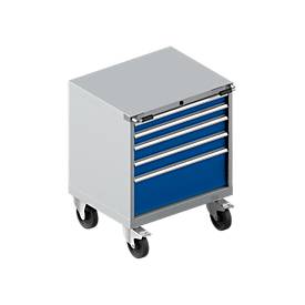 Schubladenschrank mit Rollen WSK 18-27, 4 Schübe, 75 kg oder 200 kg, B 411 x T 572 x H 770 mm, div. Farben