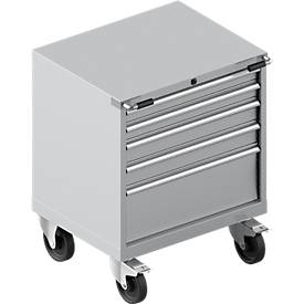Schubladenschrank mit Rollen WSK 18-27, 4 Schübe, 75 kg oder 200 kg, B 411 x T 572 x H 770 mm, div. Farben