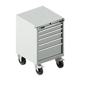 Schubladenschrank mit Rollen WSK 27-27, 6 Schübe, bis 200 kg, B 564 x T 572 x H 870 mm, lichtgrau/lichtgrau