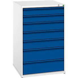 Schubladenschrank Serie Verso, 7 Schubladen, H 1000 x B 650 mm, optional m. Schloss