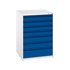 Schubladenschrank Serie Verso, 7 Schubladen, H 900 x B 650 mm, optional m. Schloss