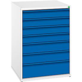 Schubladenschrank Serie Verso, 7 Schubladen, H 900 x B 650 mm, optional m. Schloss