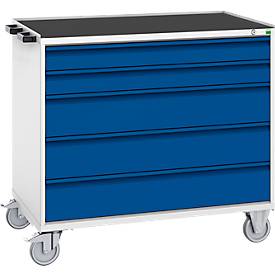 Schubladenschrank Serie Verso, fahrbar, 5 Schubladen, H 980 x B 1050 mm