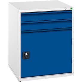 Schubladenschrank Verso, 2 x 100 mm Schubladen, 1 Tür, mit oder ohne Schloss