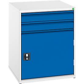 Schubladenschrank Verso, 2 x 100 mm Schubladen, 1 Tür, mit oder ohne Schloss