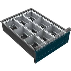 Schubladenunterteilung, 9 Fächer, 150-240 mm