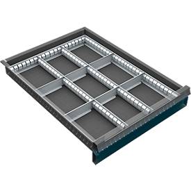 Schubladenunterteilung, 9 Fächer, 60-120 mm