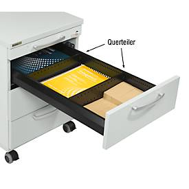 Schubladenunterteilung für Rollcontainer 1333, L 330 mm, Querteiler, Metall, schwarz