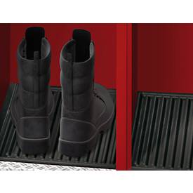 Image of Schuhschale für Feuerwehrspind S 3000 Evolo, geeignet für Abteile mit B 400/500 mm, B 400 x T 500 x H 50 mm, Kunststoff, schwarz, Mehrpreis pro Abteil