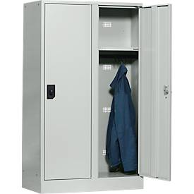 Schulspind, Abteilbreite 400 mm, 2 Abteile, lichtgrau/lichtgrau