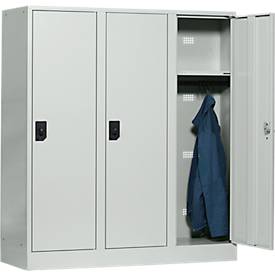 Schulspind, Abteilbreite 400 mm, 3 Abteile, lichtgrau/lichtgrau