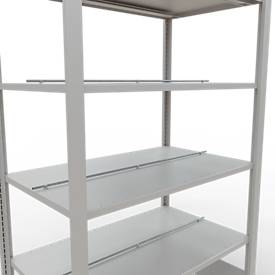 Schulte Lagertechnik Büroregal Stecksystem MultiPlus150, Grundregal, 6 Fachböden, mit Mittelanschlag, B 1000 x T 600 x H 2000 mm, Lichtgrau RAL 7035