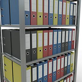 Schulte Lagertechnik Büroregal Stecksystem MultiPlus150, Grundregal, 6 Fachböden, mit Mittelanschlag, B 1000 x T 600 x H 2000 mm, silbergrau/verzinkt