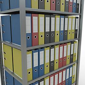 Schulte Lagertechnik Büroregal Stecksystem MultiPlus150, Grundregal, 7 Fachböden, mit Mittelanschlag, B 1000 x T 600 x H 2300 mm, silbergrau/verzinkt