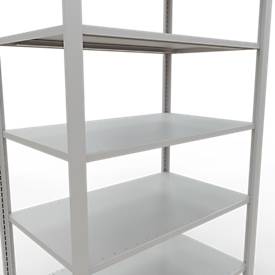 Schulte Lagertechnik Büroregal Stecksystem MultiPlus150, Grundregal, 7 Fachböden, ohne Mittelanschlag, B 1000 x T 600 x H 2300 mm, Lichtgrau RAL 7035